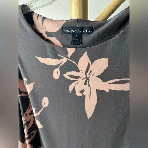 Gray and pink floral 3/4 sleeve cocktail dress Size 16 Women's Floral-Print - Picture 5 of 7